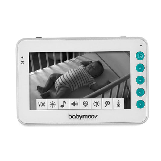 Babymoov YOO Moov motoriseret babyalarm med kamera og natvision – tovejskommunikation, zoom, fjernstyret panorering og vipning, natlys og temperaturindikator