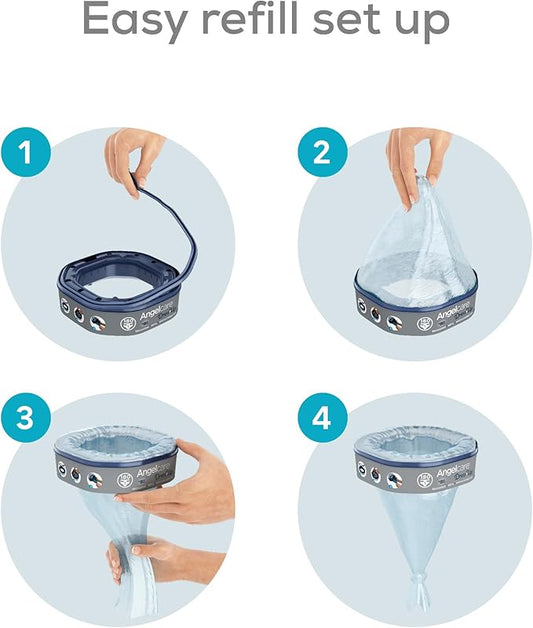 Angelcare Ottekantet Genopfyldning, 6-pak, til Classic XL Blebeholder