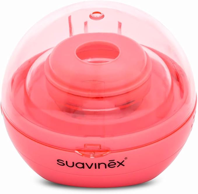 Suavinex Ultraviolet (UV) Bærbar Suttersterilisator – Steriliserer på 3 Minutter – Fungerer med USB-kabel eller Batteri – Fjerner 99 % af Bakterier – Rød