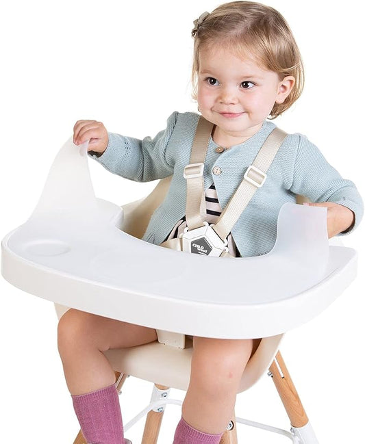 CHILDHOME, Silikone dækkeserviet til Evolu 2 højstol – skridsikker, holdbar, nem at rengøre, gennemsigtig farve