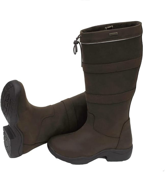 Rhinegold Dame 813W-4-BRN Harlem Country Støvle – Bred Skaft – Str. 4 – Brun (EU 37)
