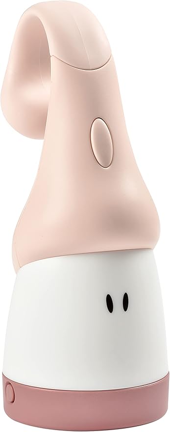BÉABA – Natlampe til baby og barn – Genopladelig – Trådløs og bærbar – Blødt lys – Ergonomisk: kan hænges på håndtag og tremmeseng – 90 timers batteritid – Kan bruges som lommelygte – Lyserød