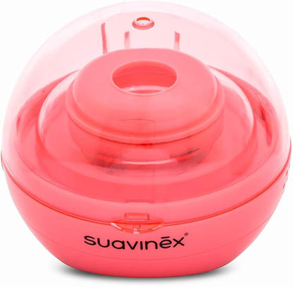 Suavinex Ultraviolet (UV) Bærbar Suttersterilisator – Steriliserer på 3 Minutter – Fungerer med USB-kabel eller Batteri – Fjerner 99 % af Bakterier – Rød
