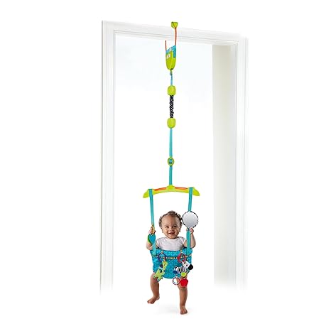 Bright Starts Bounce 'n Spring Deluxe Dørgynge til Baby med Justerbar Rem, fra 6 Måneder og Opefter, Maks. Vægt 11,8 kg