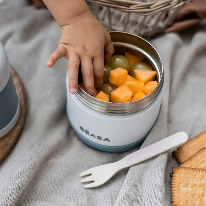 BÉABA – Termobeholder til mad – Til baby og børn – 100 % lufttæt – Rustfrit stål – Holder maden varm eller kold i over 5 timer – Dobbeltvægget – 300 ml