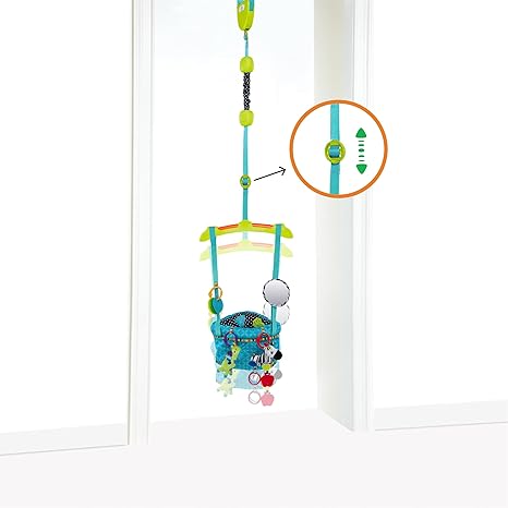 Bright Starts Bounce 'n Spring Deluxe Dørgynge til Baby med Justerbar Rem, fra 6 Måneder og Opefter, Maks. Vægt 11,8 kg