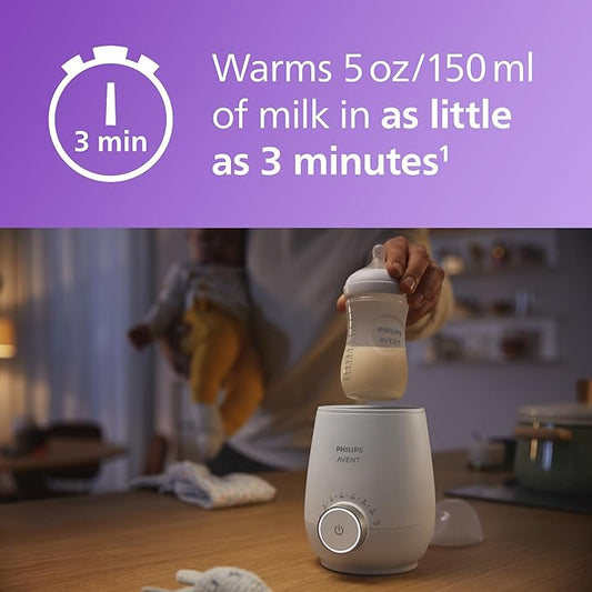 Philips Avent SCF358/00 Flaskevarmer til hurtig og jævn opvarmning af mælk og babymad, hvid