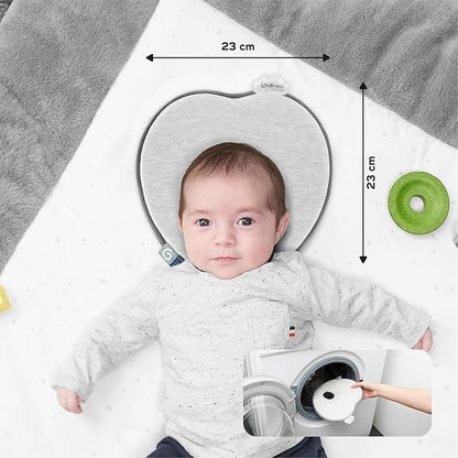 Babymoov Lovenest Original Smokey babyhovedpude mod fladt baghoved (plagiocephali), designet og patenteret af en fransk børnelæge, 0–3 måneder