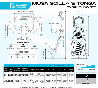 Musa Explorer Snorkelsæt, Sort, S/M